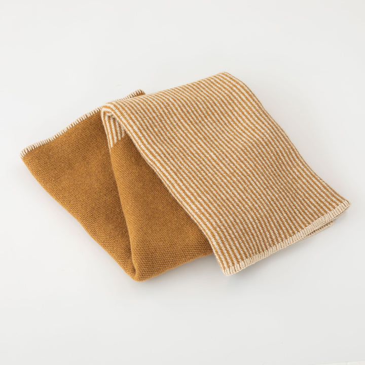 Foxtrot Home New Zealand Wool Throw Blanket Geometric Ginger Honey