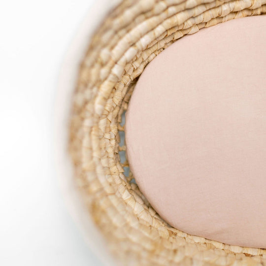 Blush Pink Linen Cot/Bassinet Sheet