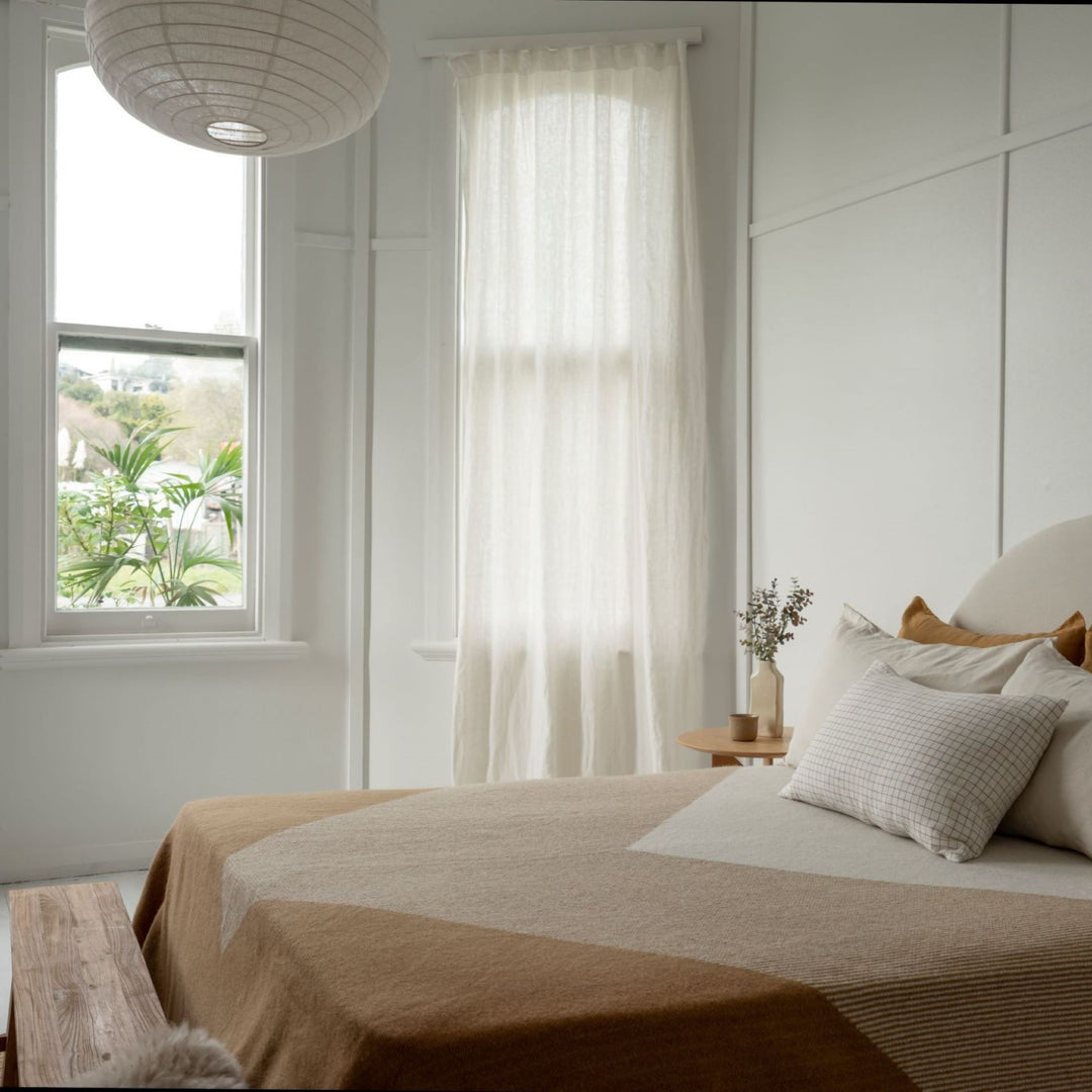 Foxtrot Home New Zealand Wool Bedspread in Ginger Honey