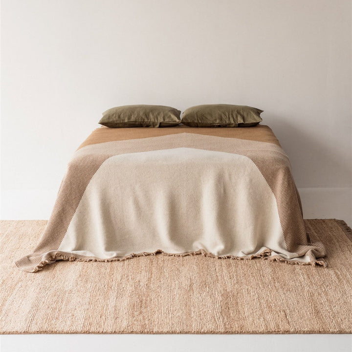 Foxtrot Home New Zealand Wool Bedspread in Ginger Honey