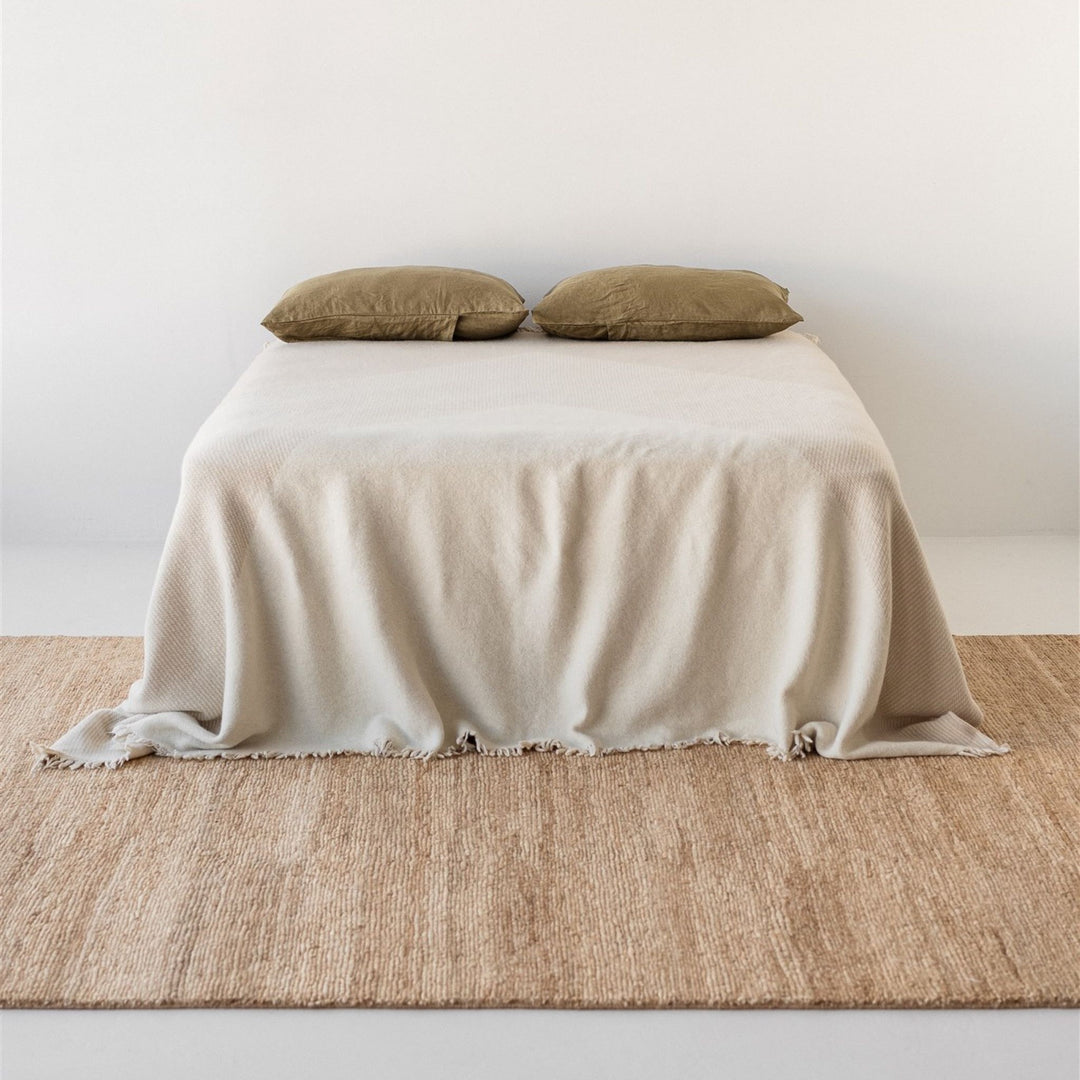 Foxtrot Home New Zealand Wool Bedspread in Pampas