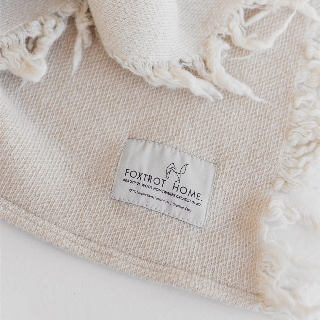 Foxtrot Home New Zealand Wool Bedspread t in Pampas