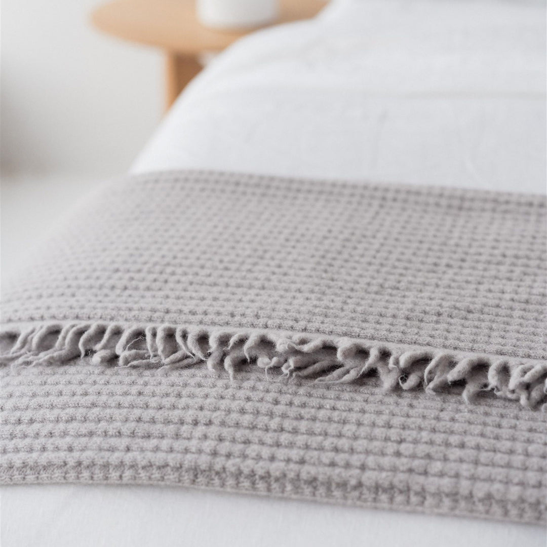 Foxtrot Home New Zealand Wool Throw Blanket Cloud