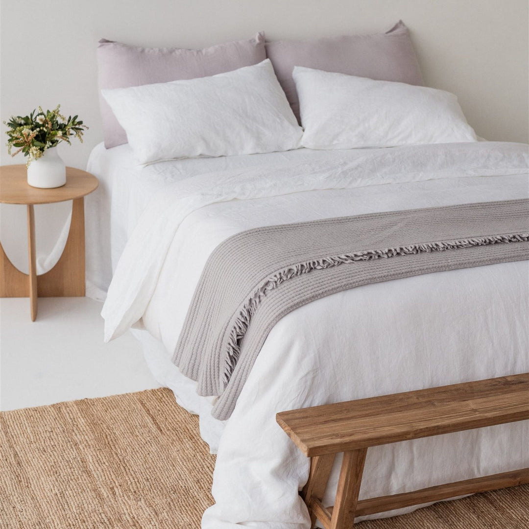 Foxtrot Home New Zealand Wool Throw Blanket Cloud