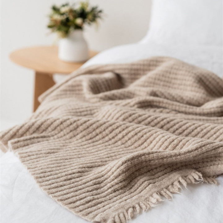 Foxtrot Home New Zealand Wool Throw Blanket Sand