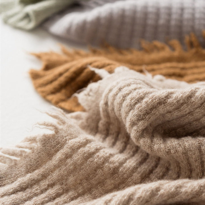 Foxtrot Home New Zealand Wool Throw Blanket Sand
