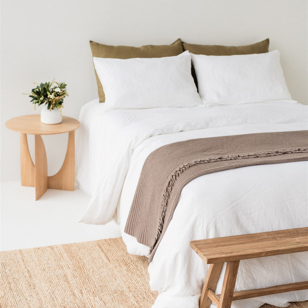 Foxtrot Home New Zealand Wool Throw Blanket Mushroom