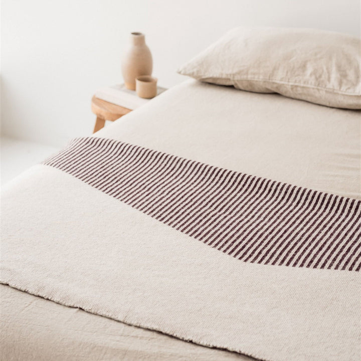 Foxtrot Home New Zealand Wool Throw Blanket Geometric Fig