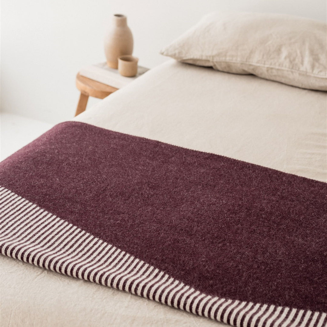 Foxtrot Home New Zealand Wool Throw Blanket Geometric Fig
