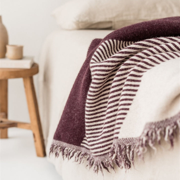 Foxtrot Home New Zealand Wool Throw Blanket Geometric Fig