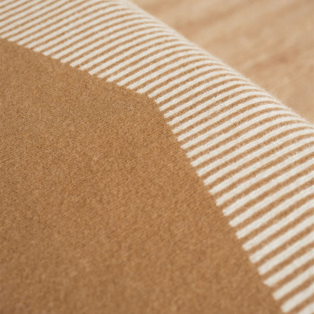 Foxtrot Home New Zealand Wool Throw Blanket Geometric Ginger Honey