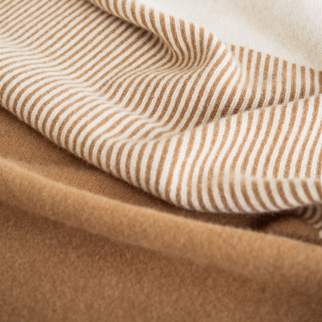 Ginger Honey Geometric Wool Throw Blanket