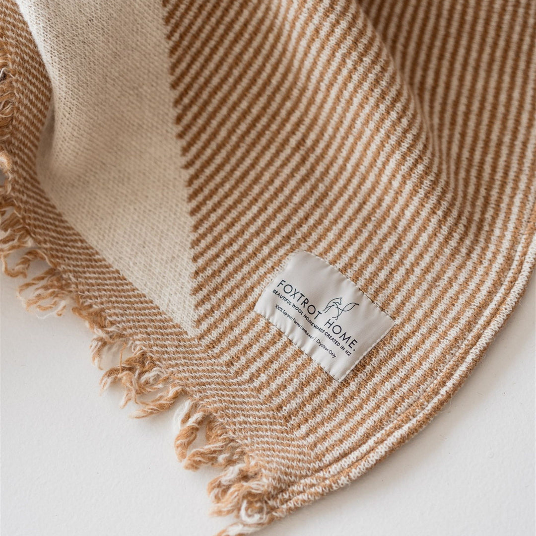 Foxtrot Home New Zealand Wool Bedspread in Ginger Honey