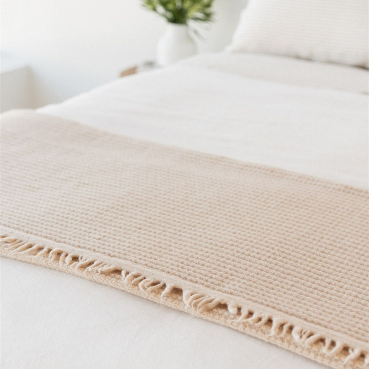 Foxtrot Home New Zealand Wool Throw Blanket in Birch