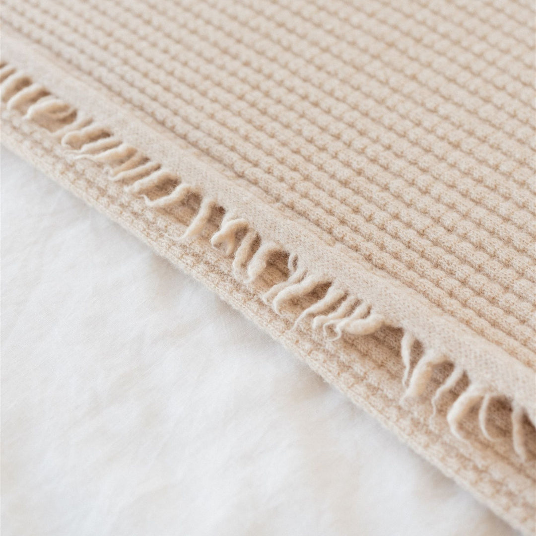 Foxtrot Home New Zealand Wool Throw Blanket in Birch