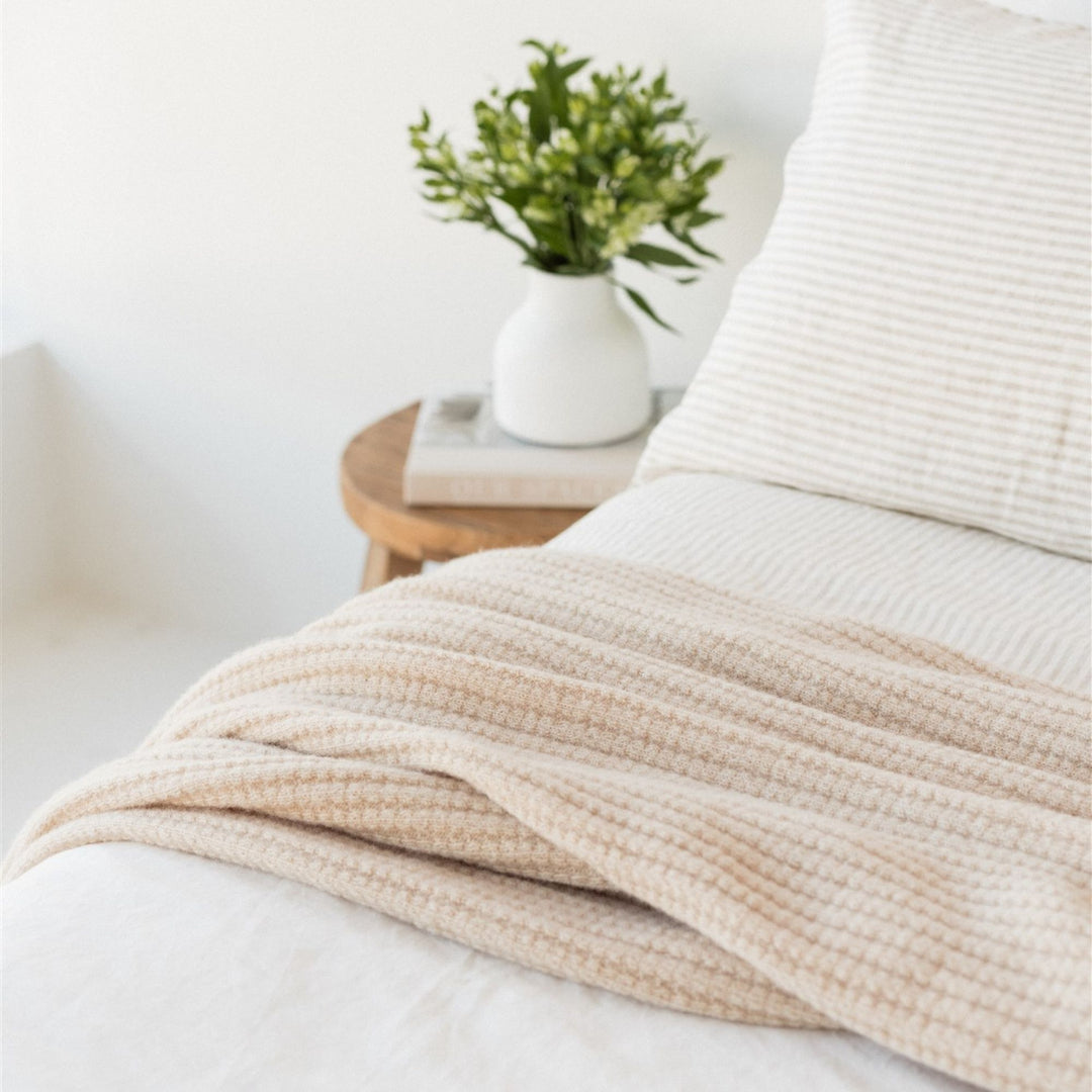 Foxtrot Home New Zealand Wool Throw Blanket in Birch