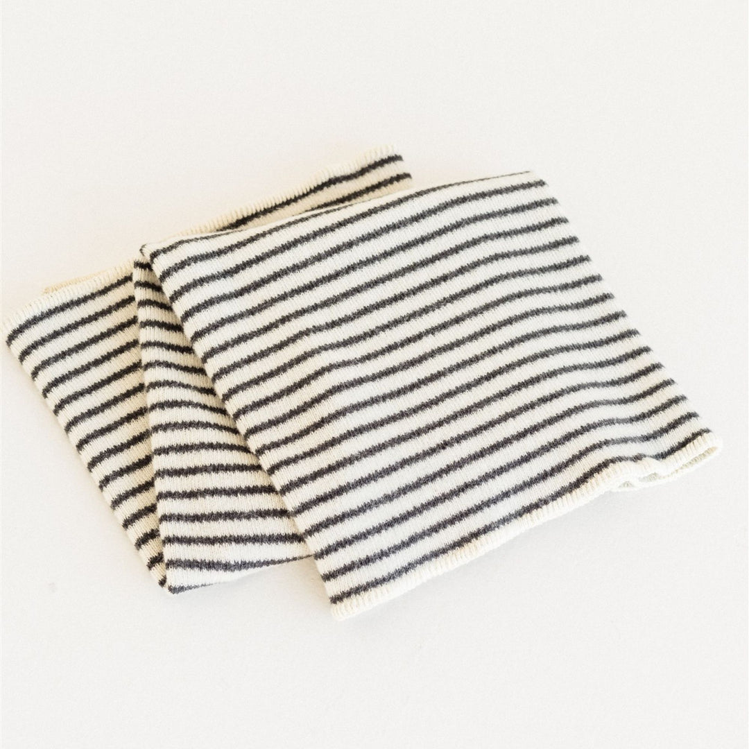 Foxtrot Home New Zealand Wool Throw Blanket in Charcoal Stripes