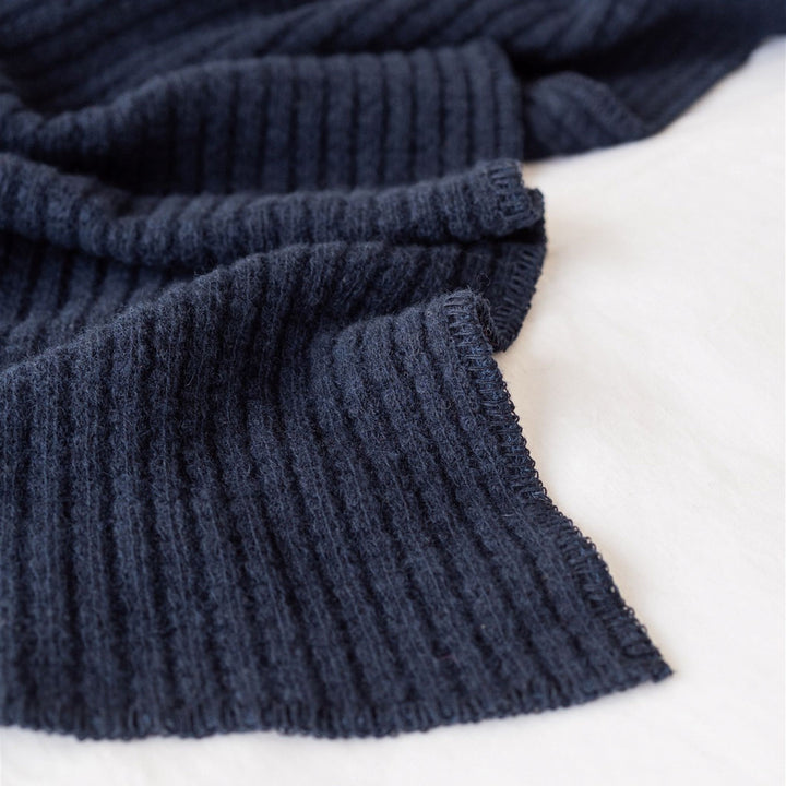 Foxtrot Home New Zealand Wool Throw Blanket in Navy