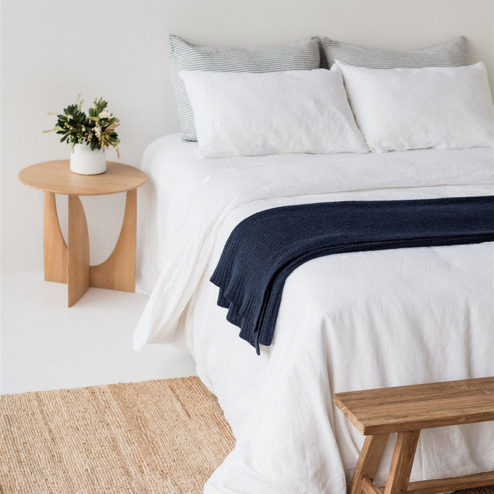 Foxtrot Home New Zealand Wool Throw Blanket in Navy