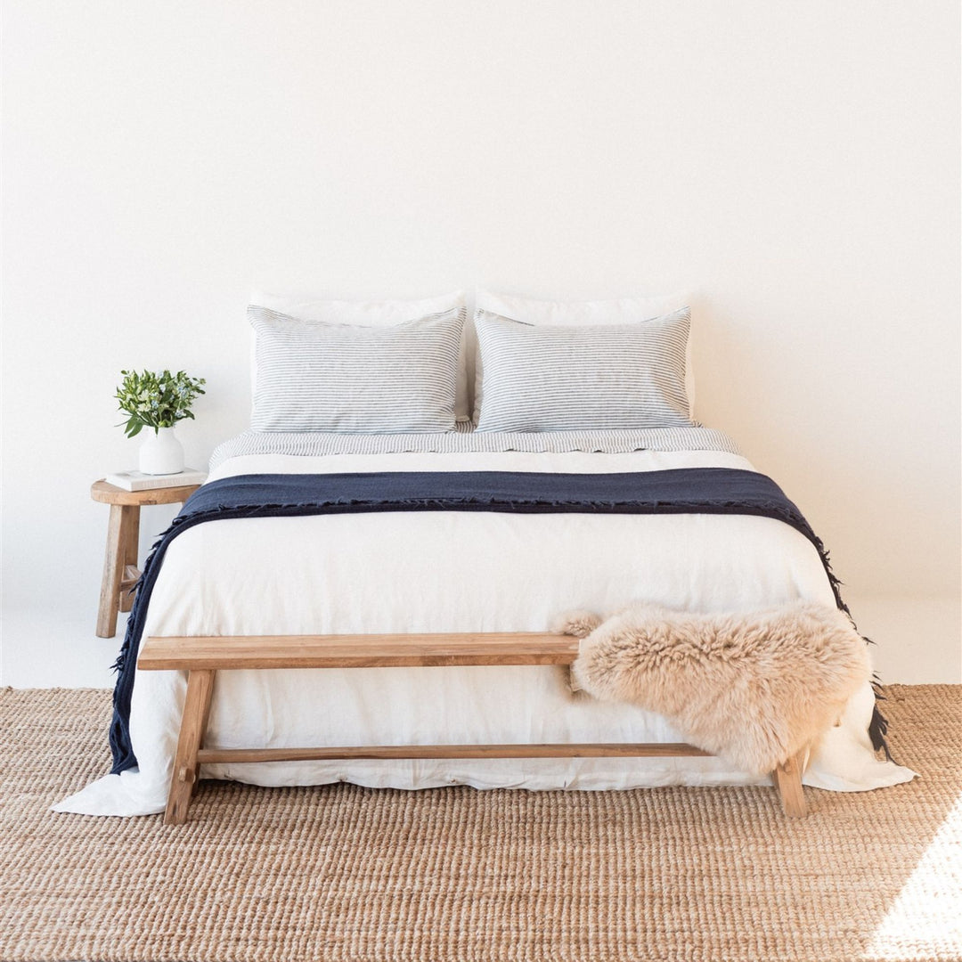 Foxtrot Home New Zealand Wool Throw Blanket in Navy