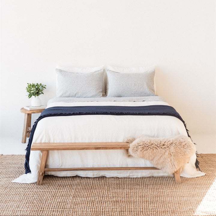 Foxtrot Home New Zealand Wool Throw Blanket in Navy