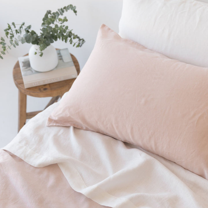 Off White Linen Fitted Sheet - Extra Deep Drop