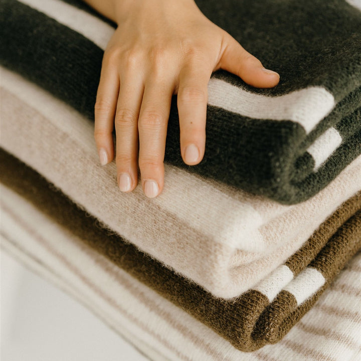 Navy Blue Wool Baby Blanket