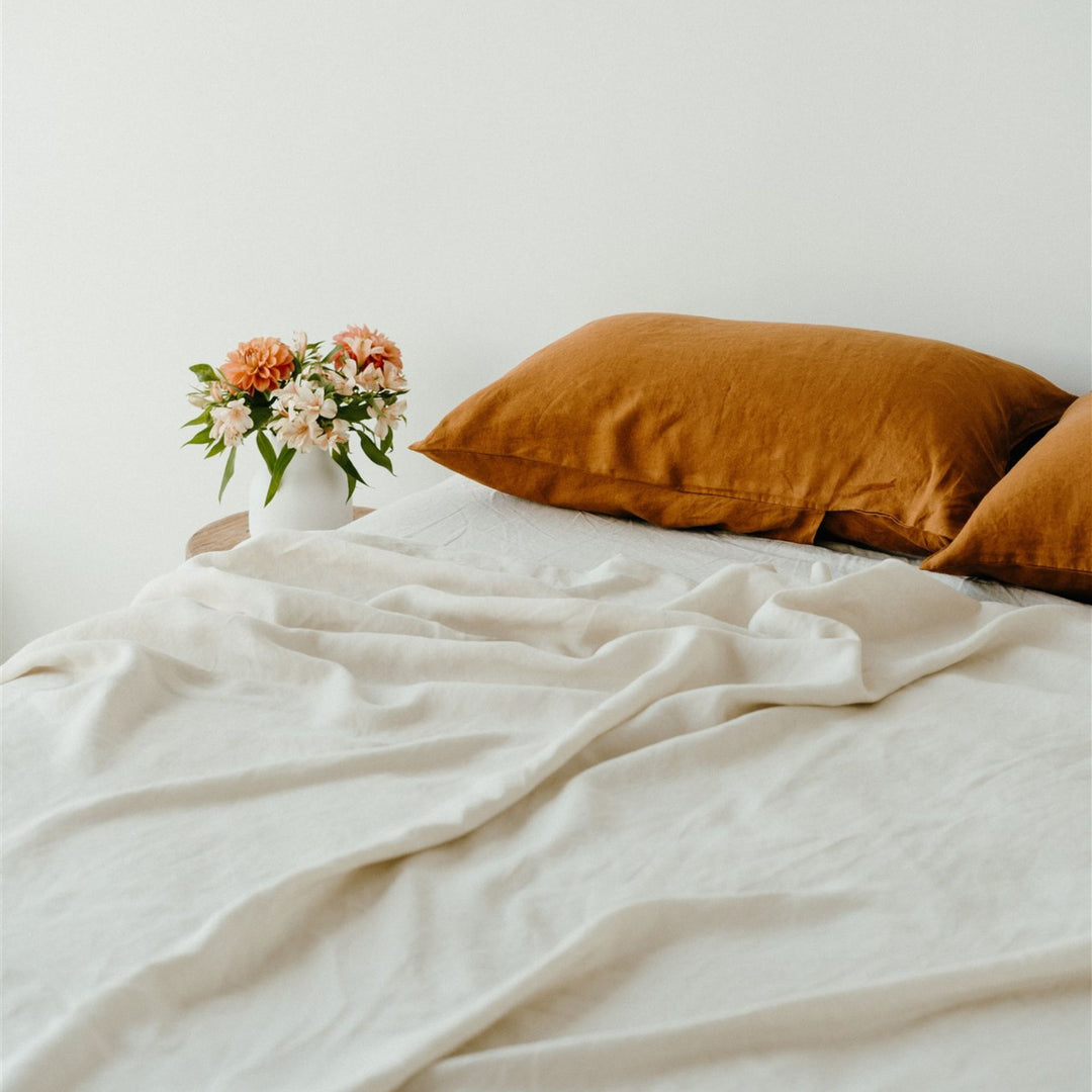 Foxtrot Home French Flax Linen Sheet in Oat