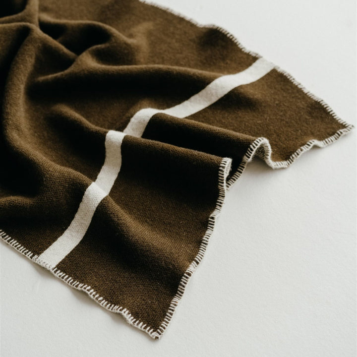 Foxtrot Home New Zealand Wool Baby or Knee Blanket in Olive