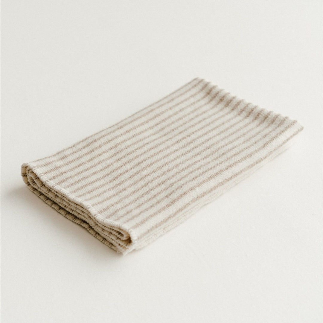 Foxtrot Home New Zealand Wool Throw Blanket in Sand Stripes
