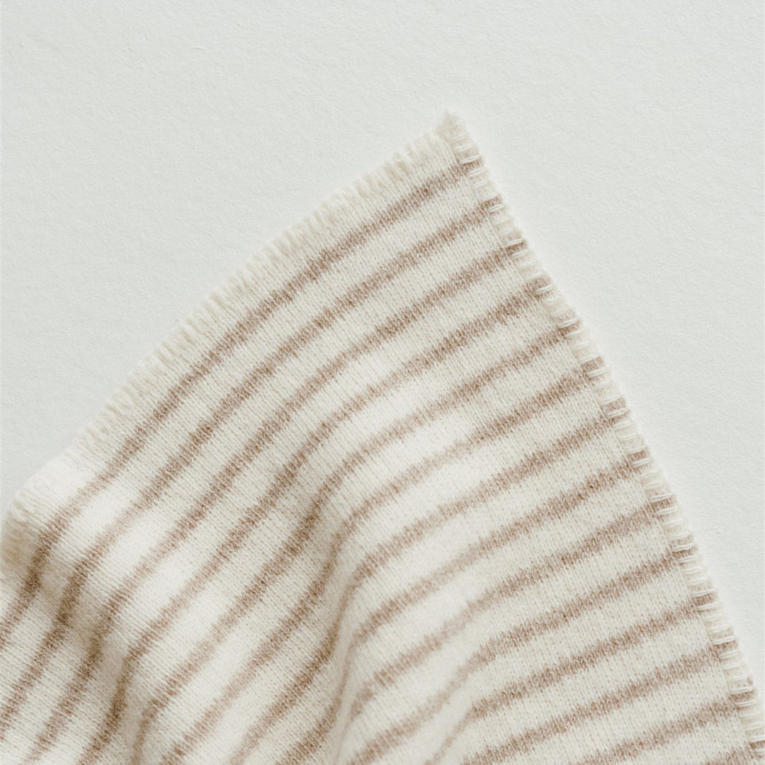 Foxtrot Home New Zealand Wool Throw Blanket in Sand Stripes