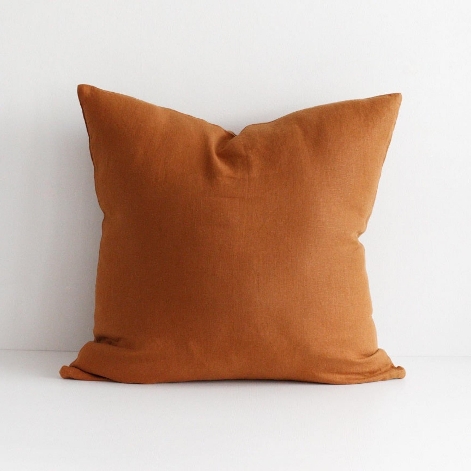 Dembi Linen Cushion - Tobacco