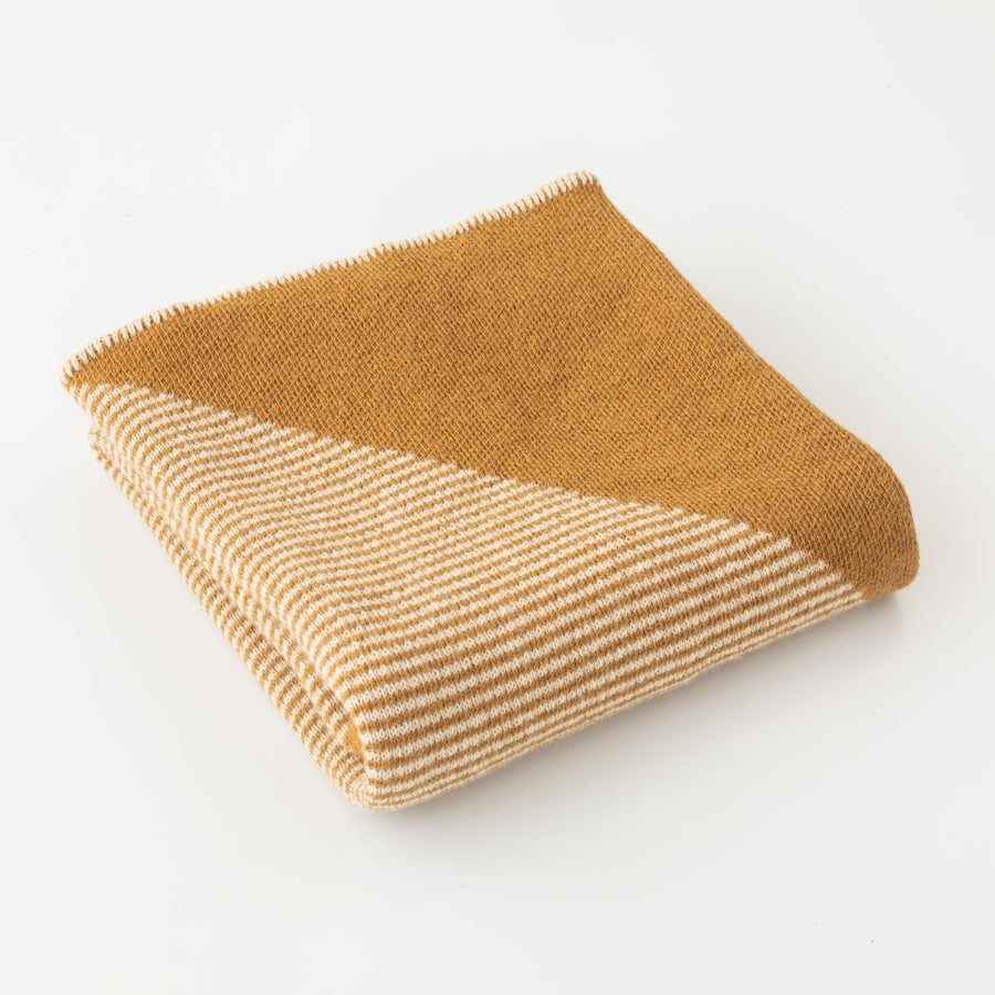 Foxtrot Home New Zealand Wool Throw Blanket Geometric Ginger Honey