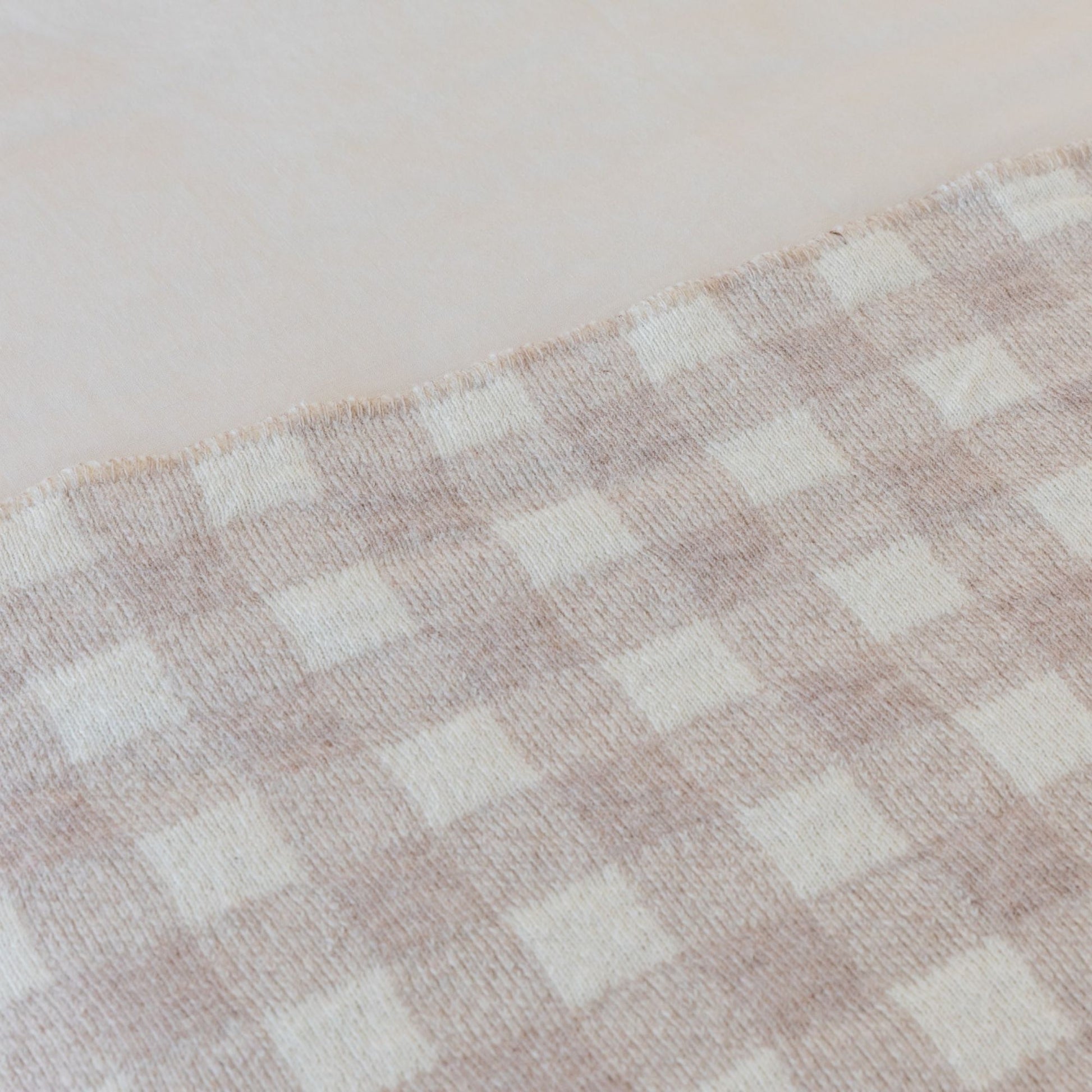 Sand Checks Wool Throw Blanket