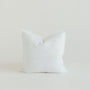 Foxtrot Home French Flax Linen styled with a Brilliant White Cushion