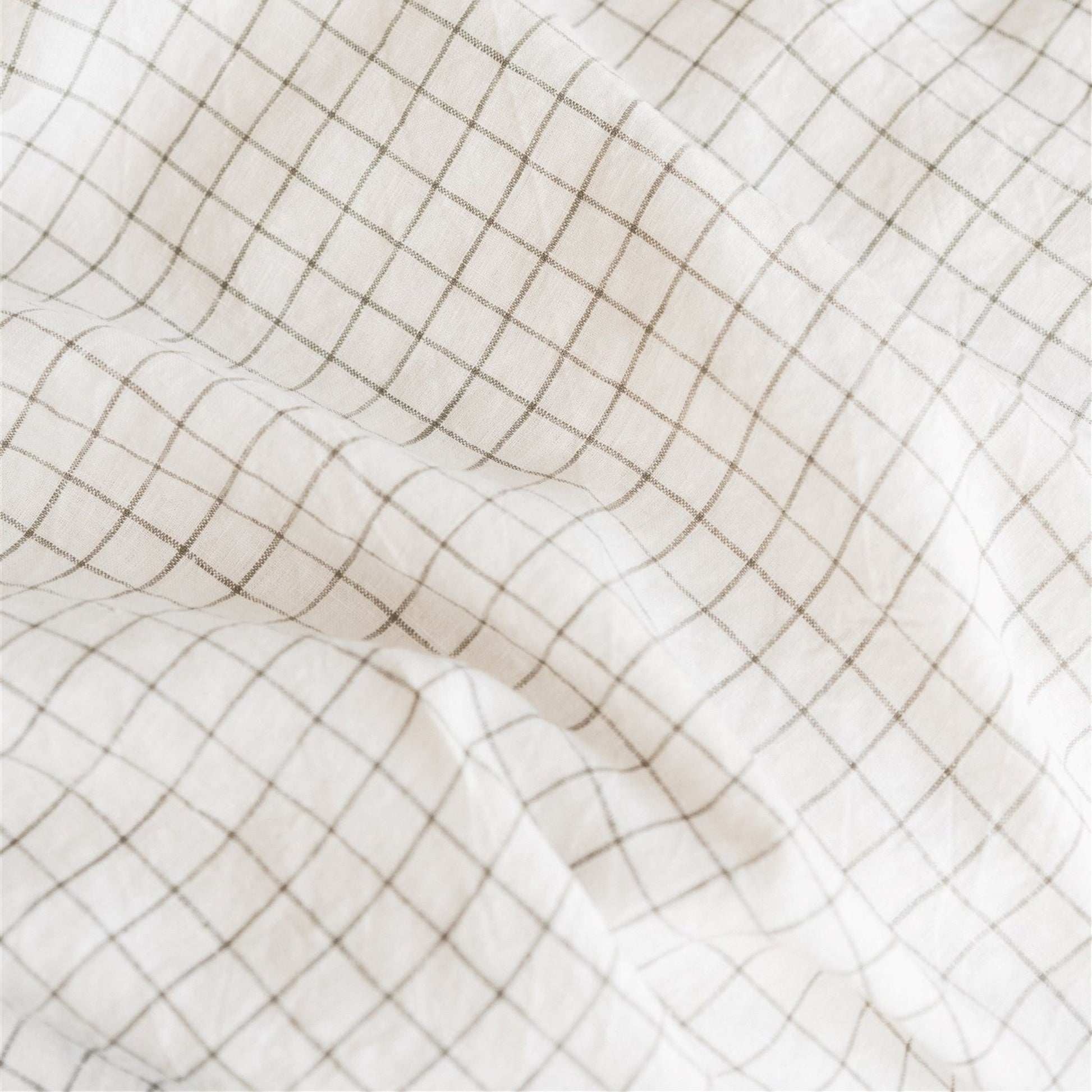 Foxtrot Home French Flax Linen Cactus Grid Duvet