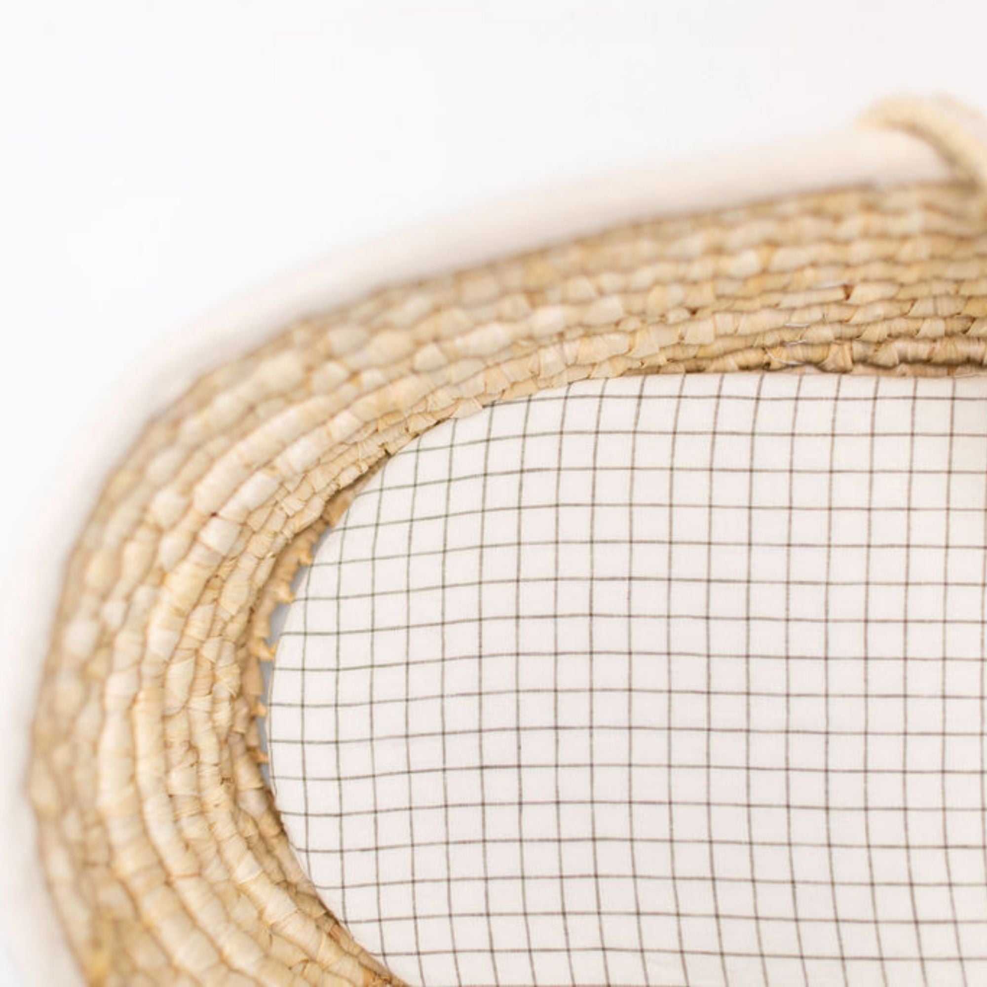 Cactus Grid Linen Cot/Bassinet Sheet