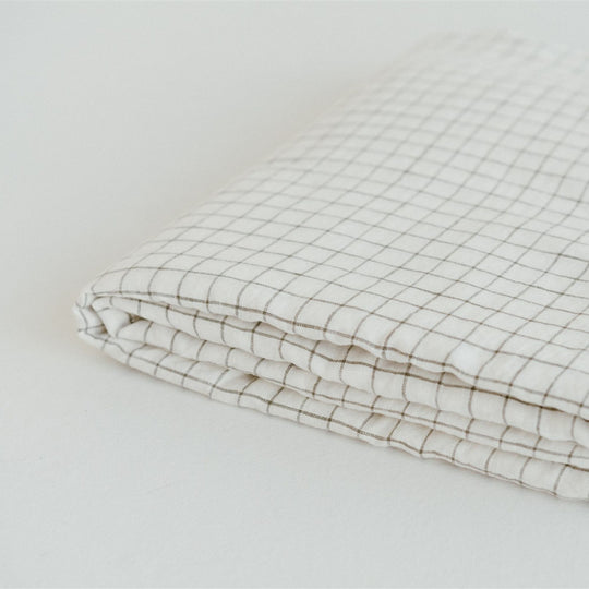 Cactus Grid Linen Fitted Sheet
