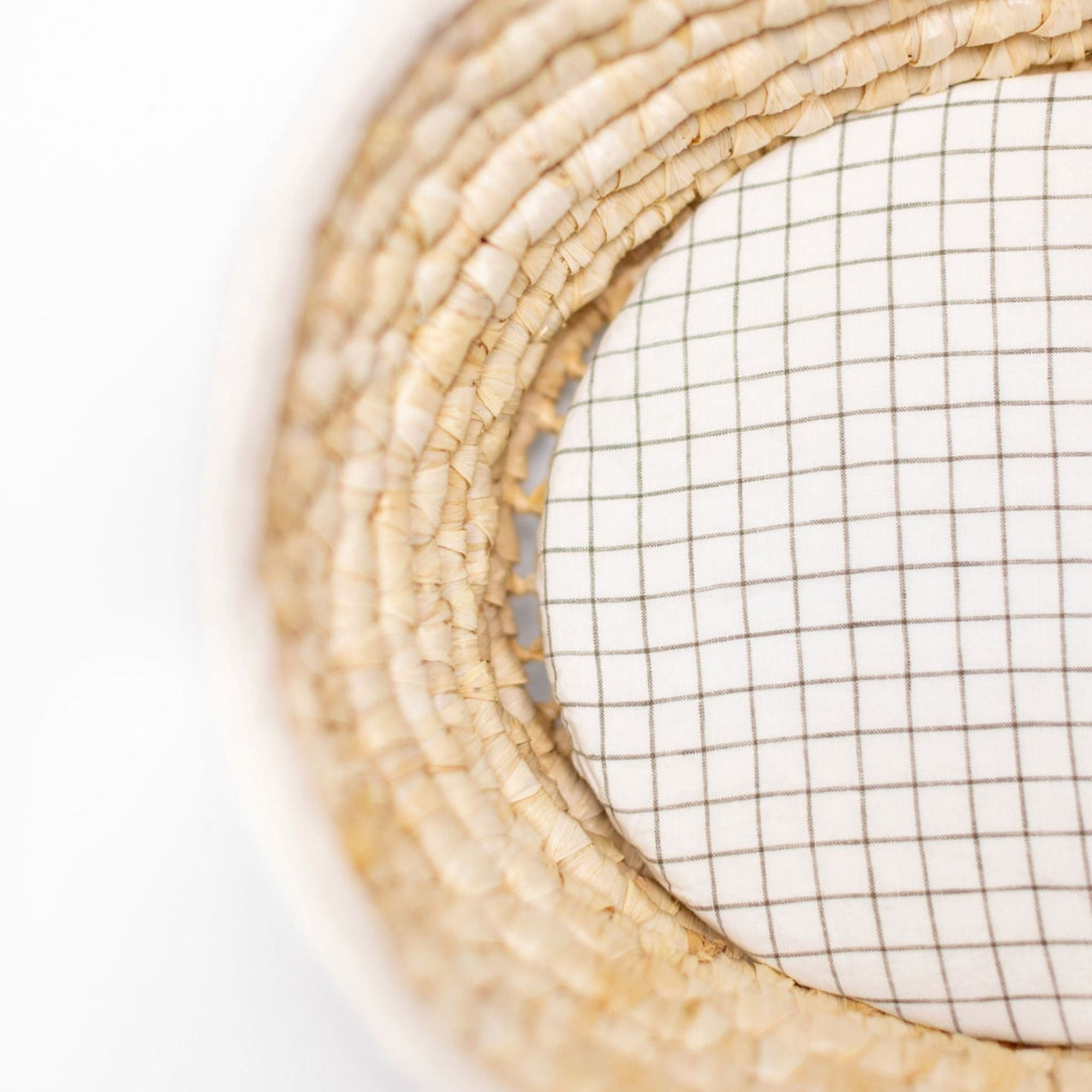 Cactus Grid Linen Cot/Bassinet Sheet