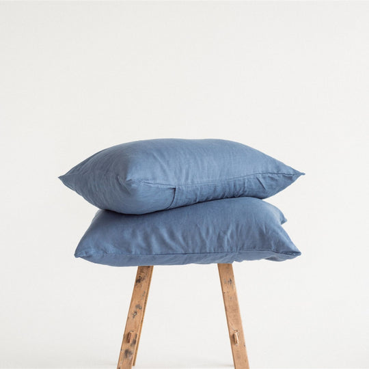 Coastal Blue Linen Pillowcases