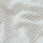 Foxtrot Home French Flax Linen styled in a bedroom with Coastal Blue Stripes Duvet