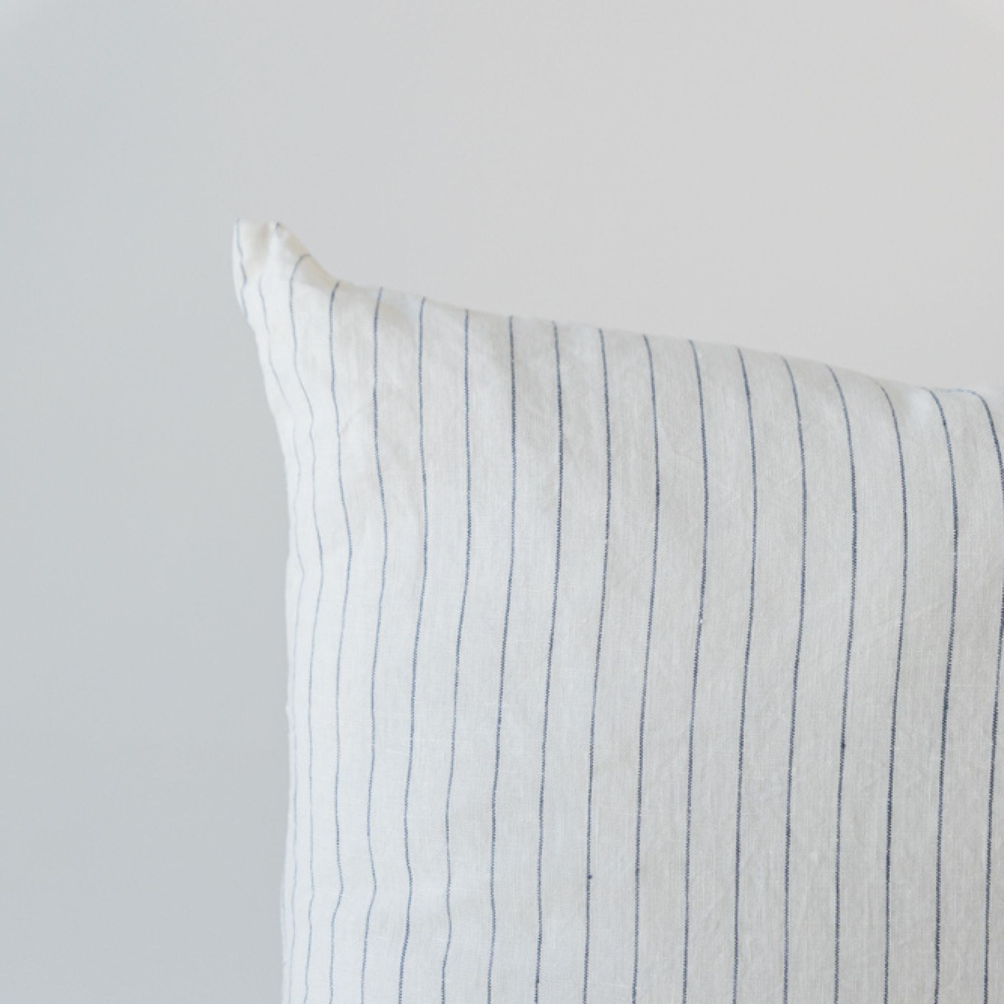 Coastal Blue Stripes Linen Cushion Cover