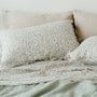 Pure French Flax Sheet Set in vintage floral print Evelyn.  A whimsical pattern for Spring.  Discover Foxtrot Home’s natural, ethically produced bedding for relaxed styling.