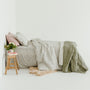Pure French Flax Quilt in vintage floral print Evelyn.  A whimsical pattern for Spring.  Discover Foxtrot Home’s natural, ethically produced bedding for relaxed styling.