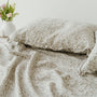 Pure French Flax Sheet Set in vintage floral print Evelyn.  A whimsical pattern for Spring.  Discover Foxtrot Home’s natural, ethically produced bedding for relaxed styling.