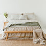 Pure French Flax Quilt in vintage floral print Evelyn.  A whimsical pattern for Spring.  Discover Foxtrot Home’s natural, ethically produced bedding for relaxed styling.