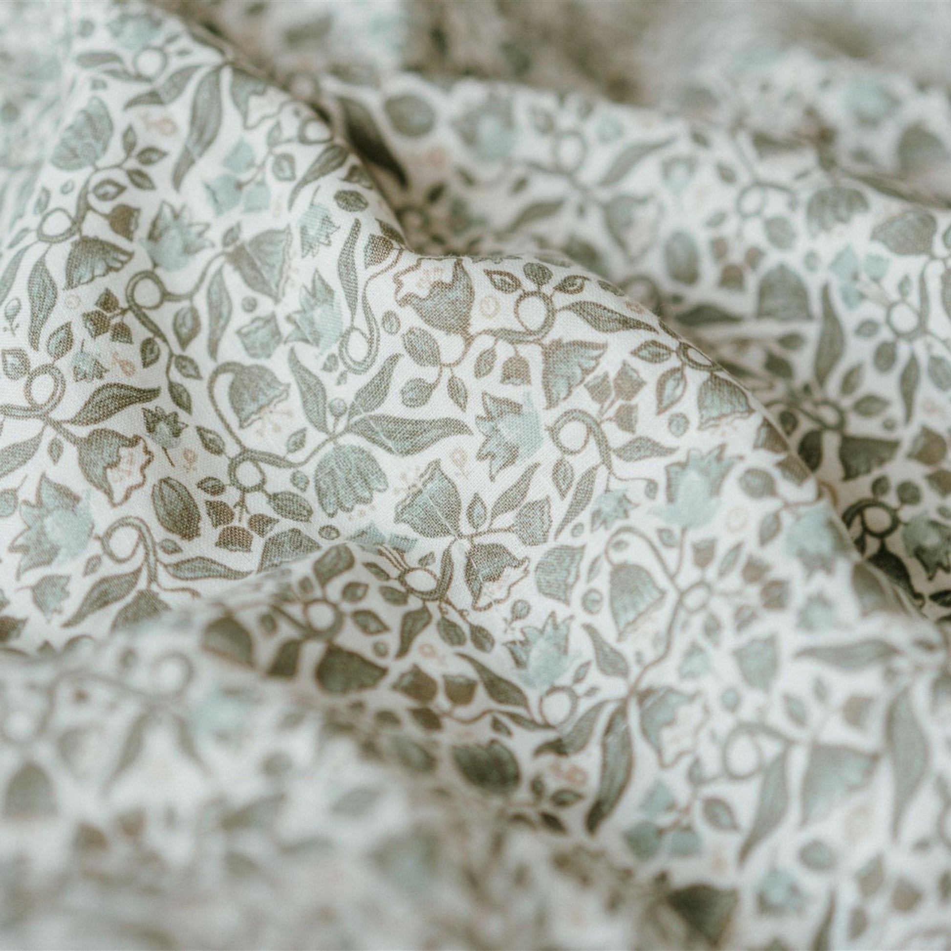 Pure French Flax Pillowcases in vintage floral print Evelyn.  A whimsical pattern for Spring.  Discover Foxtrot Home’s natural, ethically produced bedding for relaxed styling.