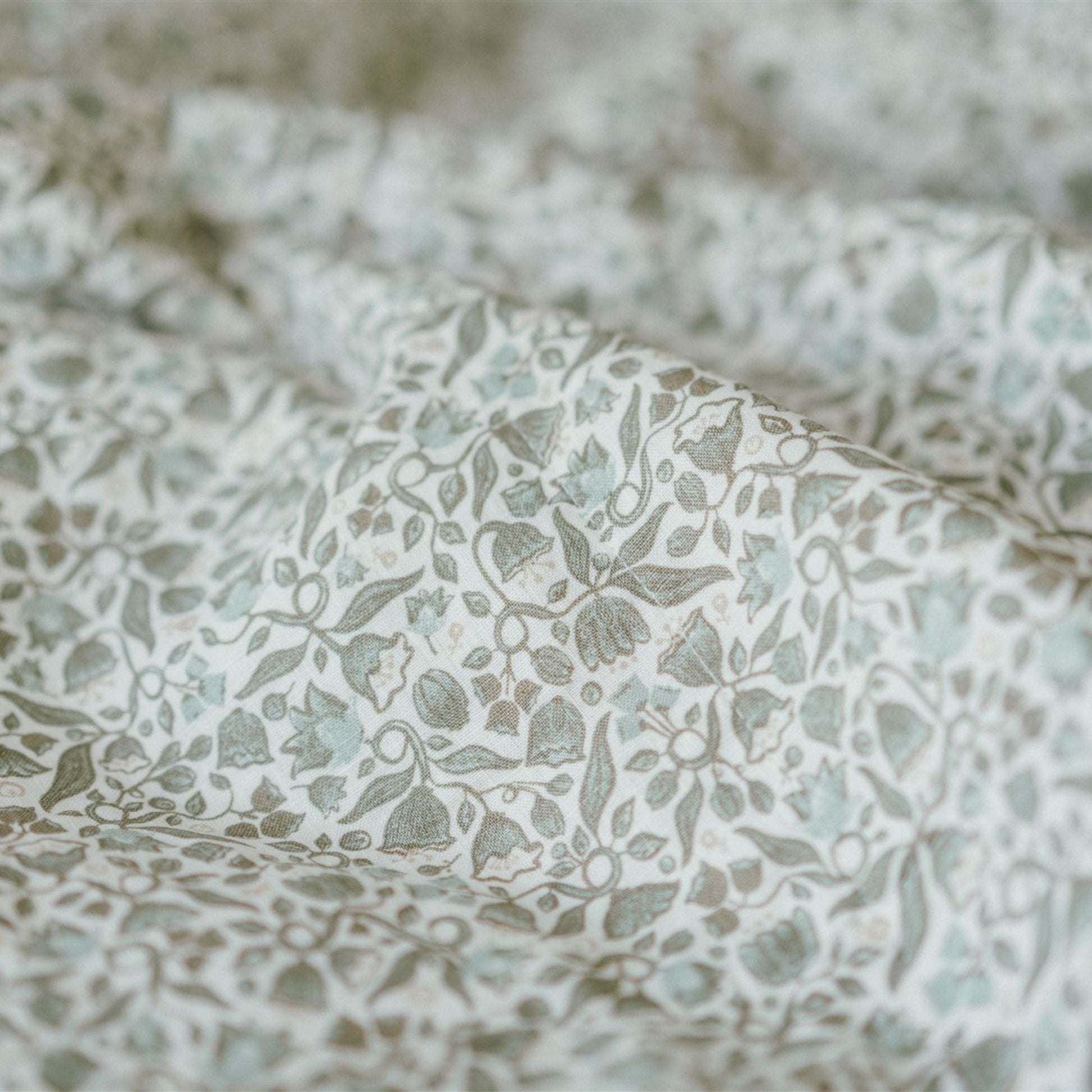 Pure French Flax Flat Sheet in vintage floral print Evelyn.  A whimsical pattern for Spring.  Discover Foxtrot Home’s natural, ethically produced bedding for relaxed styling.