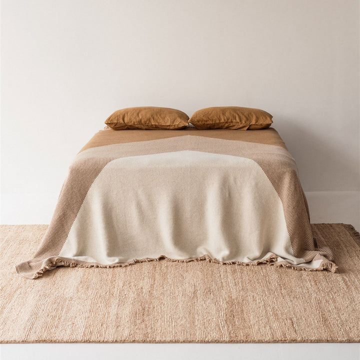 Foxtrot Home New Zealand Wool Bedspread in Ginger Honey