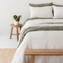Foxtrot Home French Flax Linen Cactus Grid Duvet